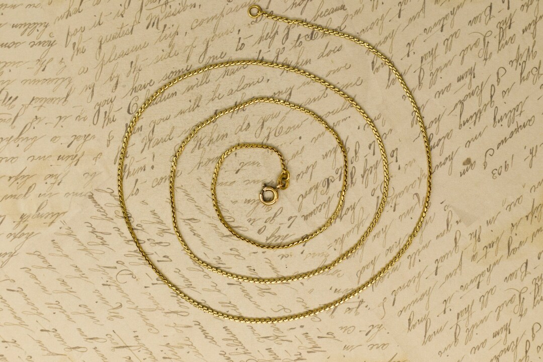 Vintage Solid 18k Gold Chain Vintage Slinky S Link Chain, Hefty Solid