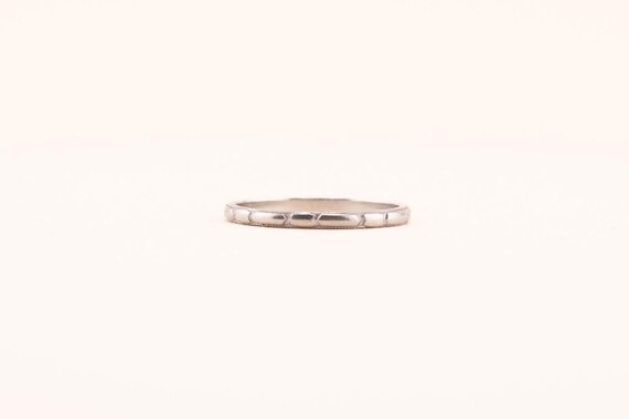 Vintage 1920s Art Deco 10k White Gold Patterned S… - image 2