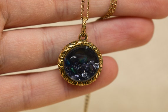 Antique Shaker Locket, Gold Filled & Gemstones - … - image 7