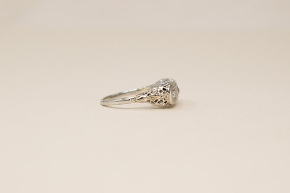 Antique 18k Diamond Ring - 1920s Art Deco Gold Ri… - image 4