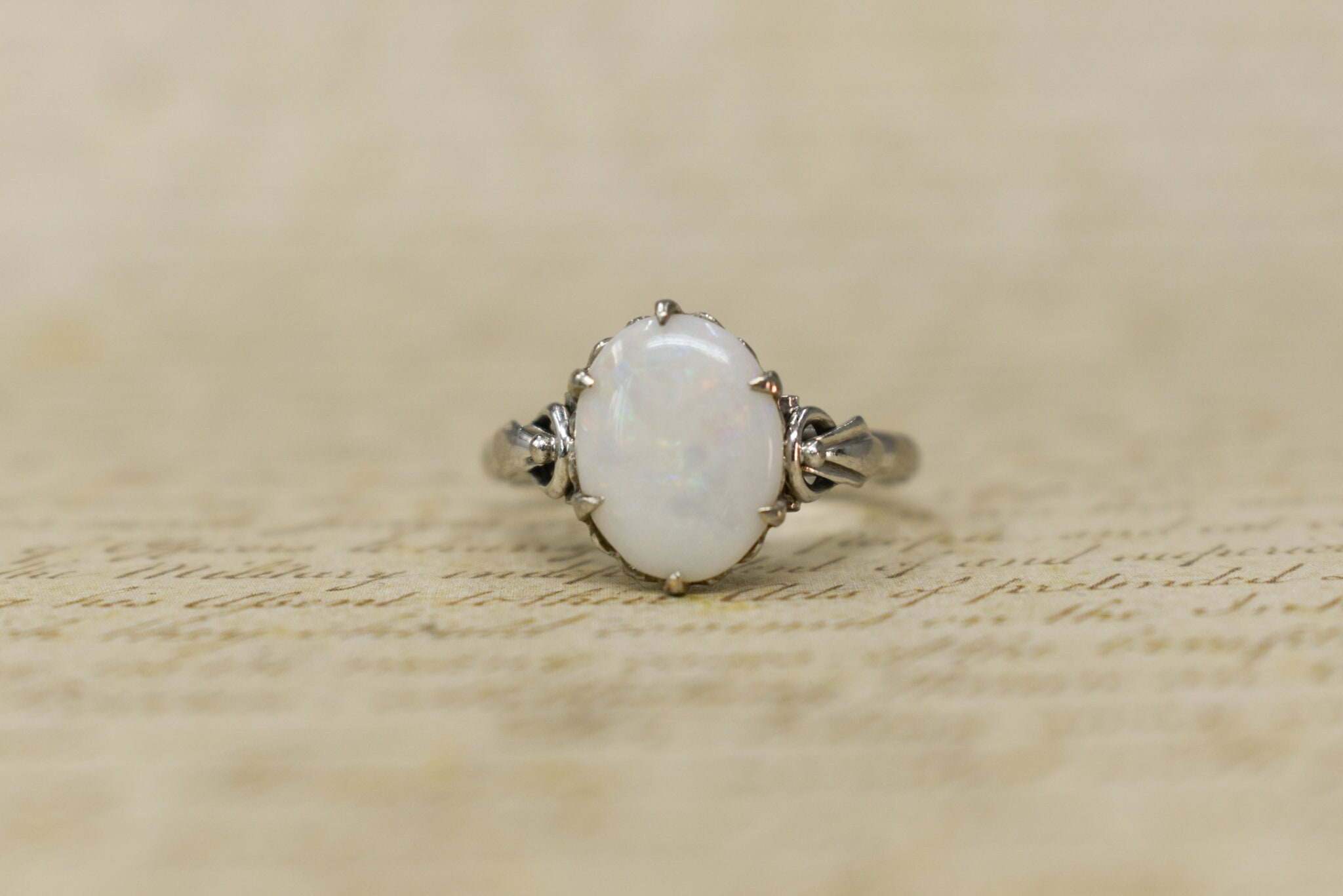 Antique 18k Opal & Diamond Ring 1920s Art Deco Opal Ring - Etsy Italia