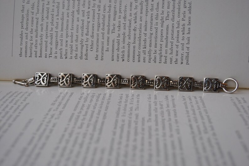 Free Shipping Signed Vintage Sterling Bracelet 1970s Heavy Silver Bracelet
