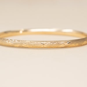 Vintage 14k Bangle - 1990s Vintage Gold Stacking Bangle