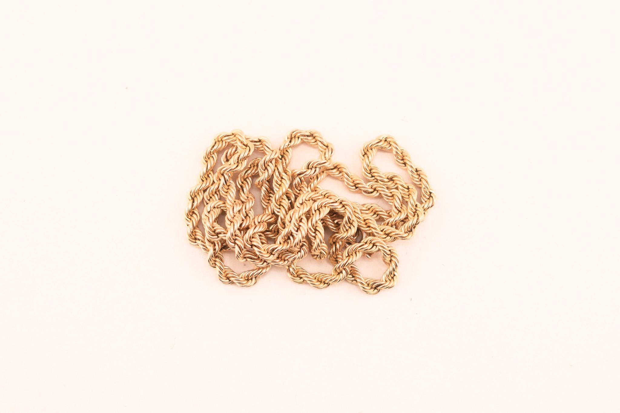 Vintage 10k Rope Chain - Vintage Classic Gold Rope Chain Necklace 