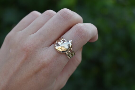 Antique 14k Snake Ring, Sapphire Eyes - 1900s Vict