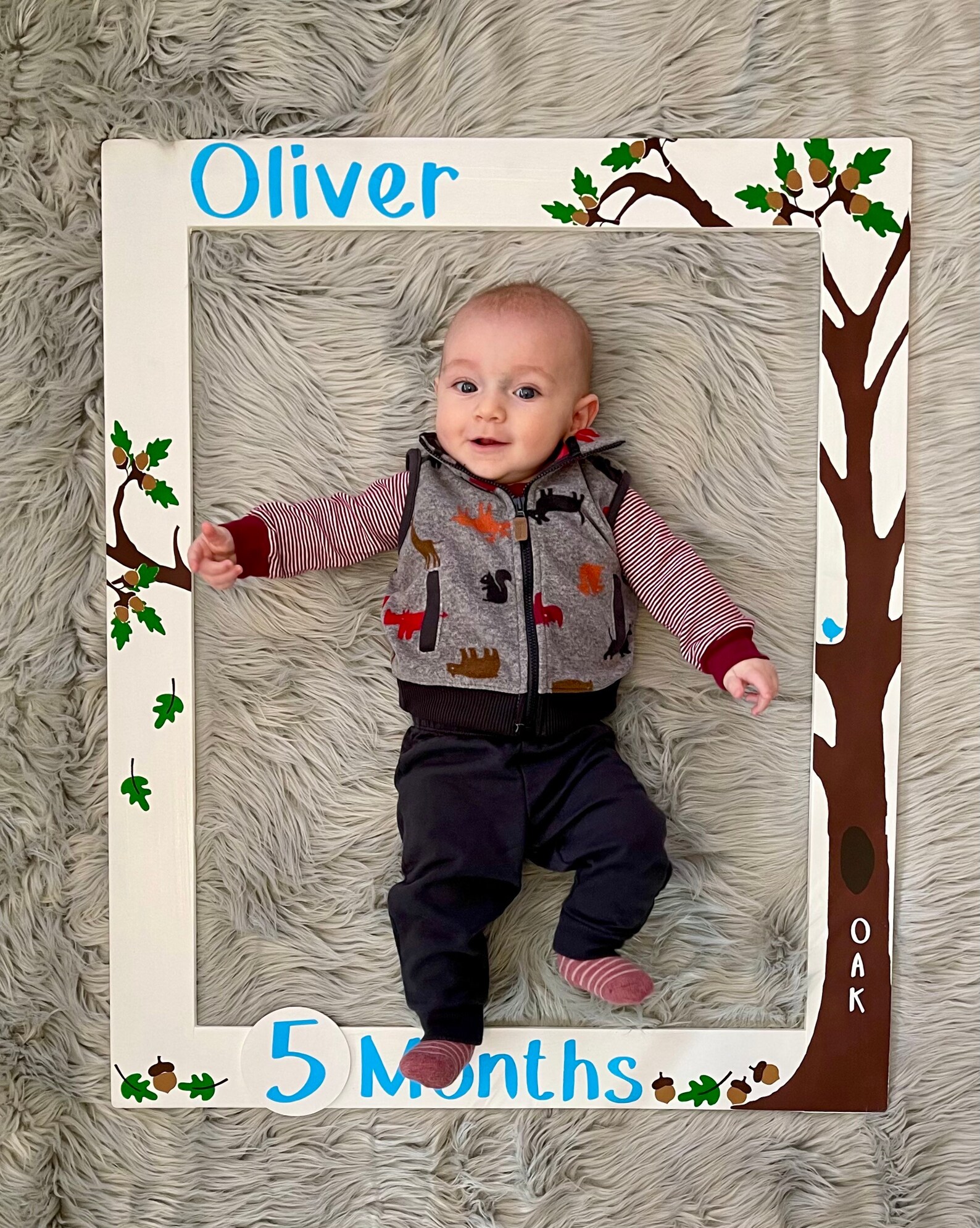 Baby Milestone Photo Booth Frame Month by Month Photo Prop Etsy
