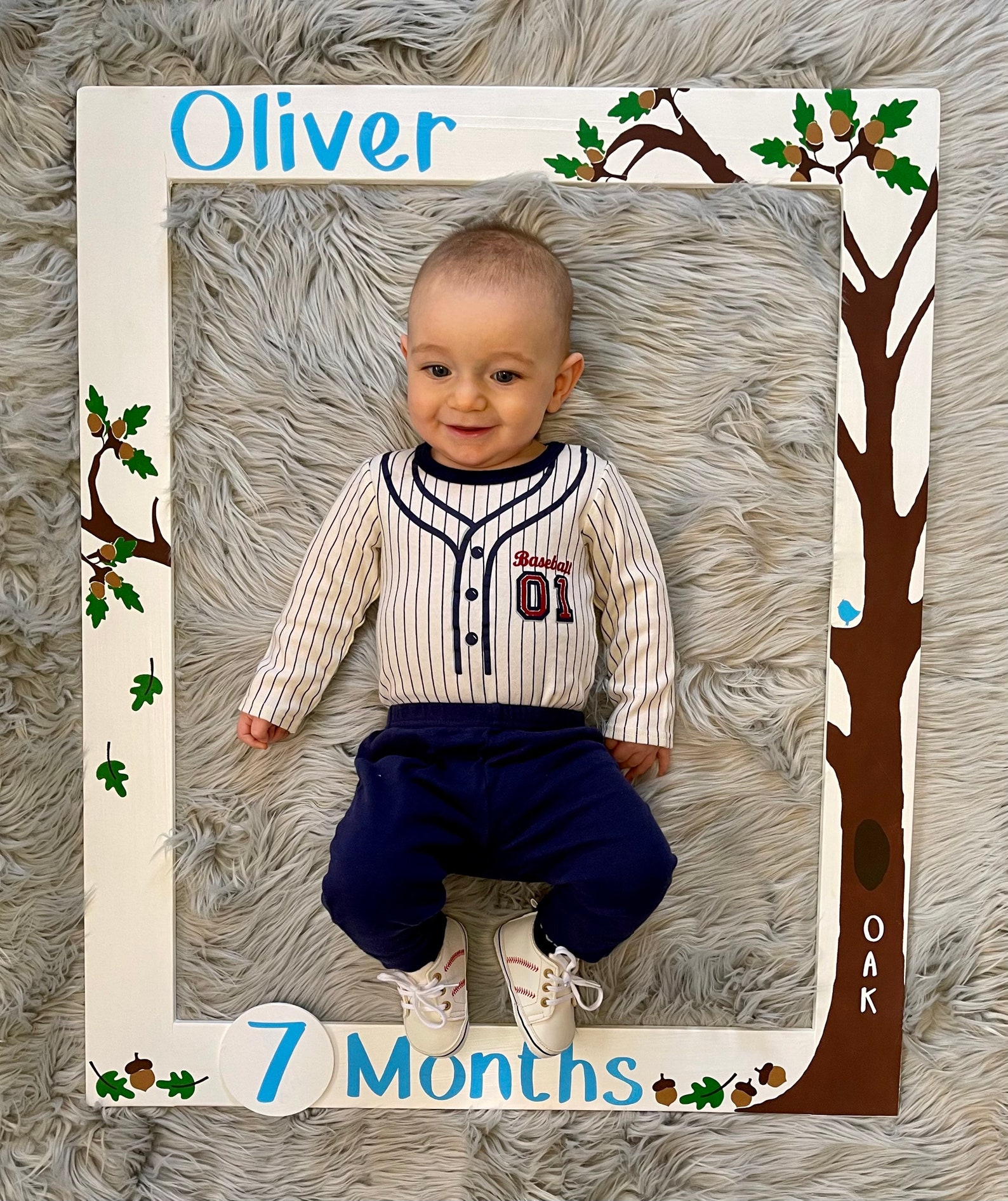 Baby Milestone Photo Booth Frame Month by Month Photo Prop Etsy