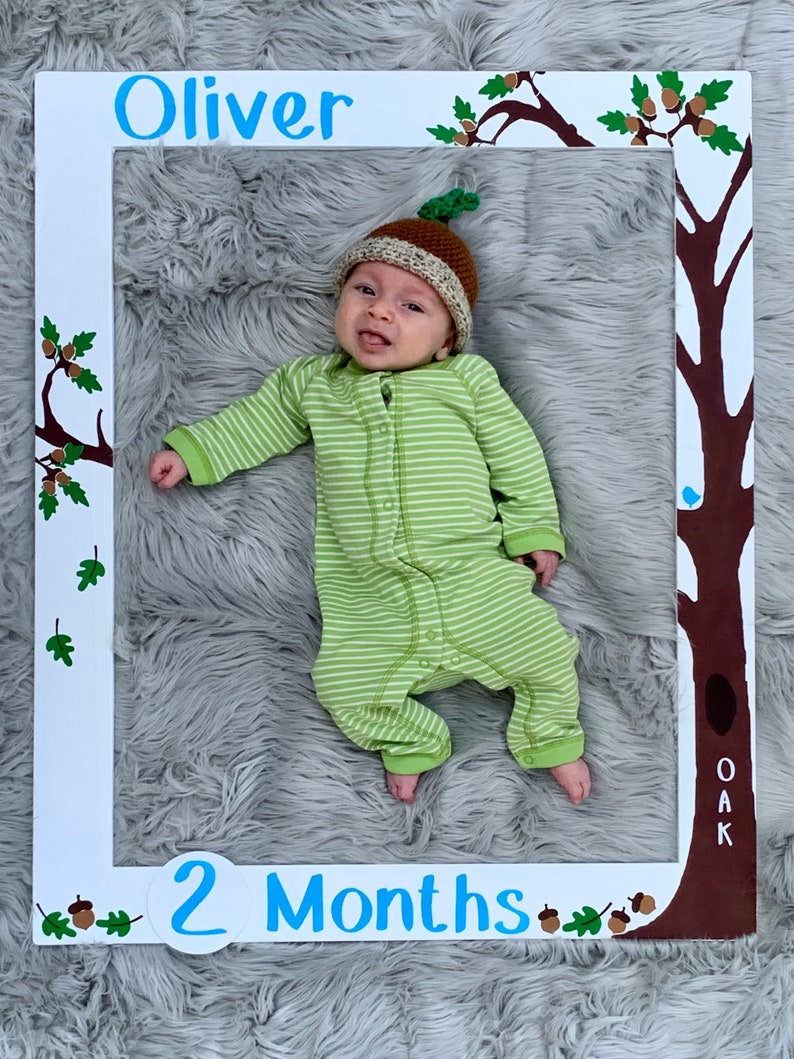 Baby Milestone Photo Booth Frame Month by Month Photo Prop Etsy