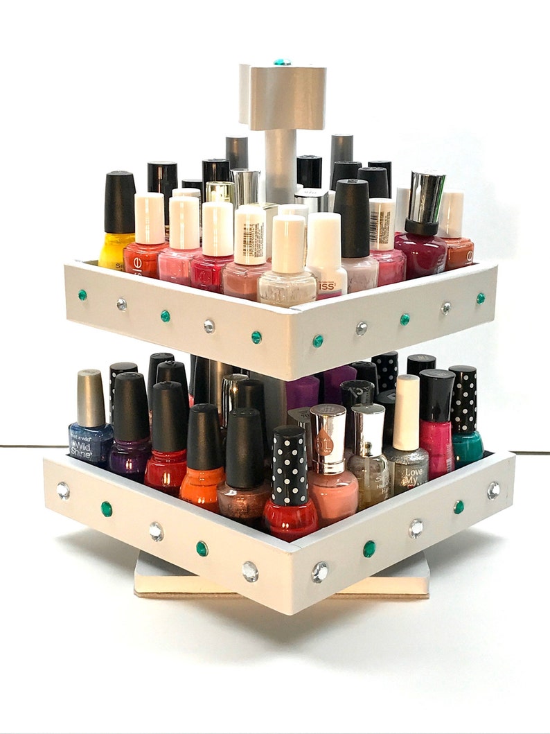 Nail Polish Rotating Storage Organizer 2 Tier Rotating Table Etsy