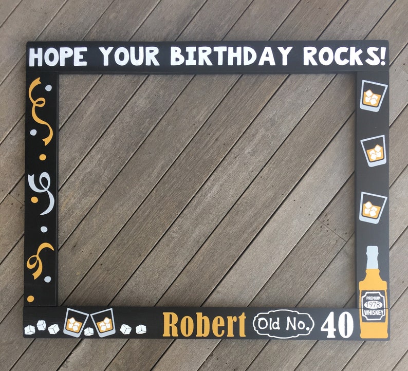 Whiskey Birthday Photobooth Booze Photo Booth Frame 40th Image 0