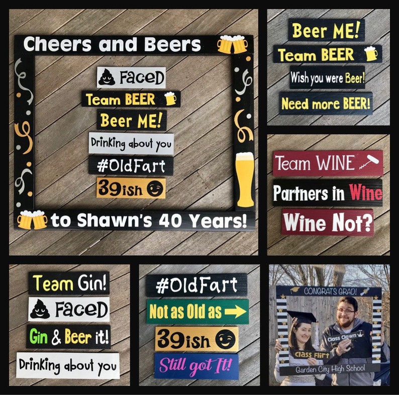 BEER Photo Booth Frame Prop Cheers and Beers Frame 30th Etsy