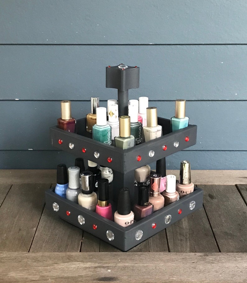 Nail Polish Rotating Storage Organizer 2 Tier Rotating Table Etsy