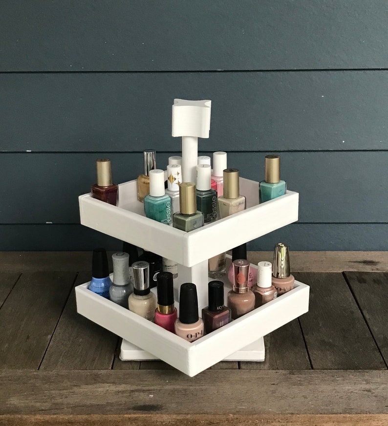 Nail Polish Rotating Storage Organizer 2 Tier Rotating Table Etsy