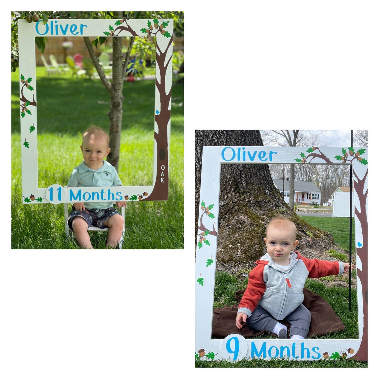 Baby Milestone Photo Booth Frame Month by Month Photo Prop Etsy