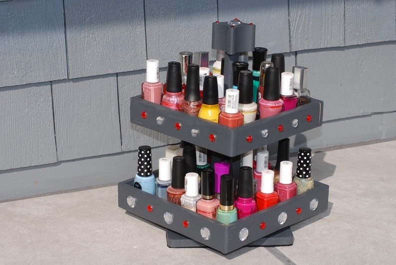 Nail Polish Rotating Storage Organizer 2 Tier Rotating Table Etsy