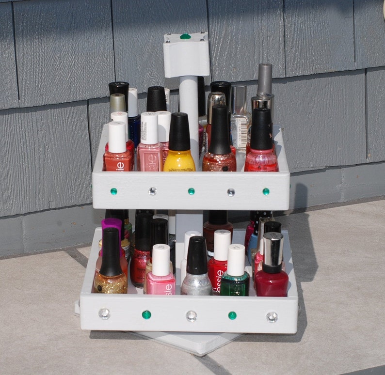 Nail Polish Rotating Storage Organizer 2 Tier Rotating Table Etsy