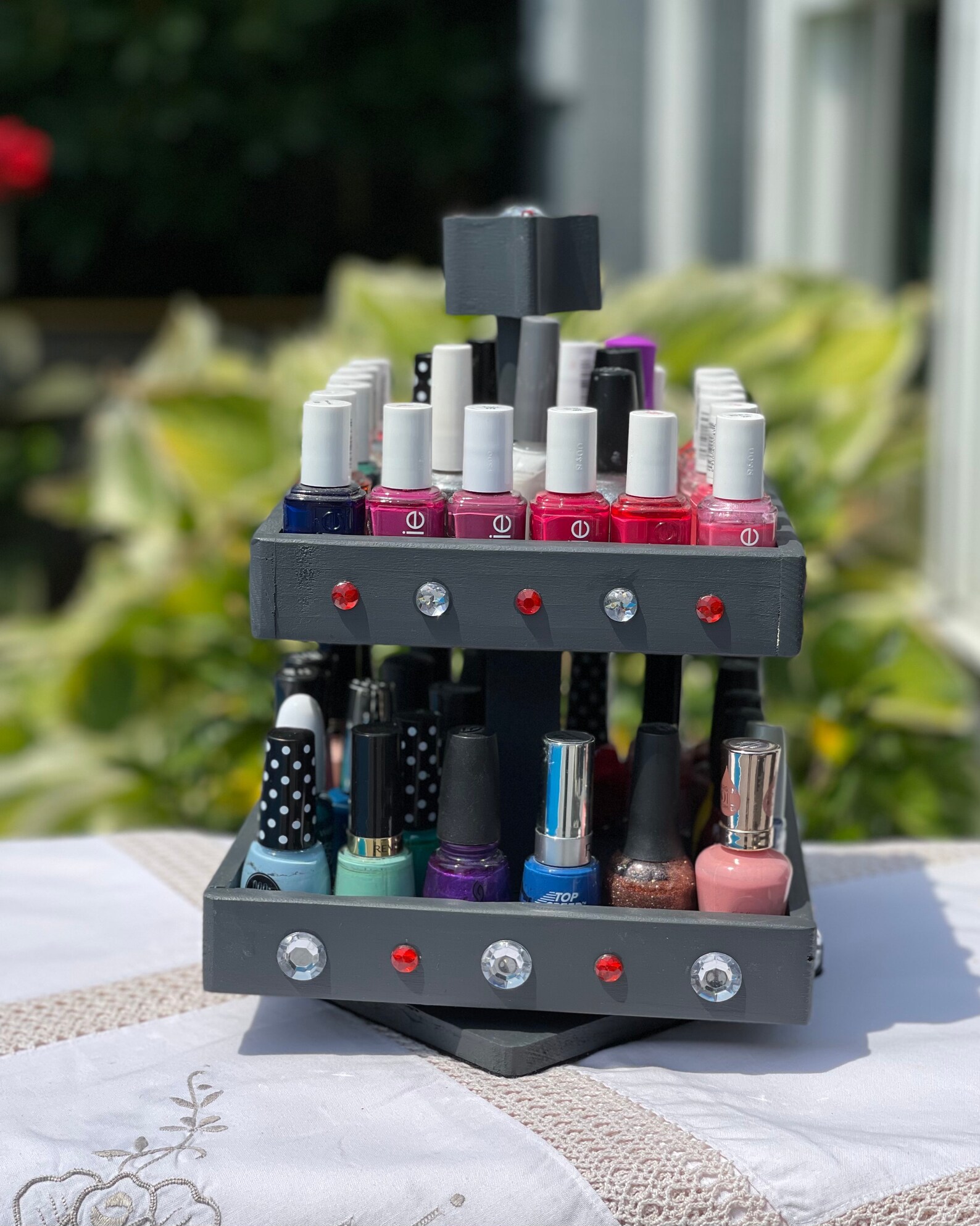 Nail Polish Rotating Storage Organizer 2 Tier Rotating Table Etsy