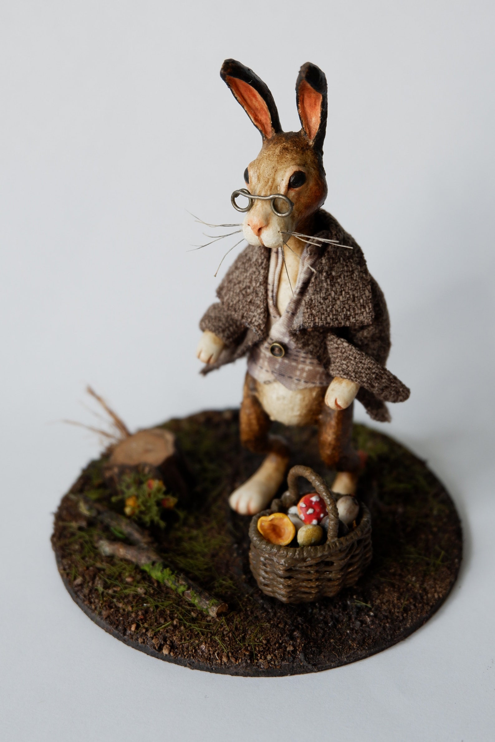 Der Mykologe Kaninchen Hase Miniatur Kunst Puppe Skulptur | Etsy