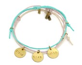 Hippie Hemp Bracelet- Friendship Bracelet Hipster Boho Jewelry Personalized Initial Letter Gift Coachella Festival Big Little Sorority