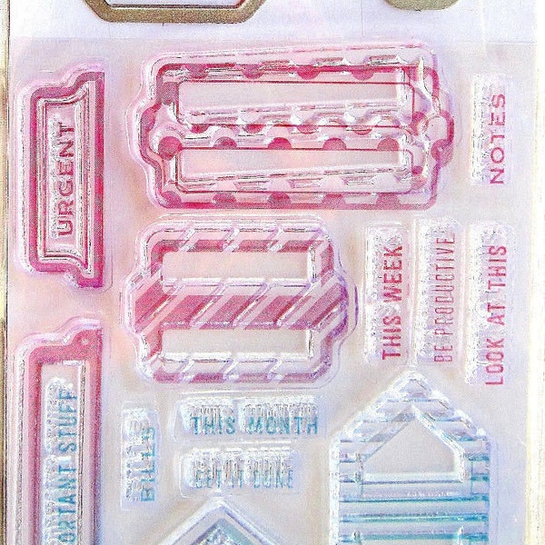 Tabs Creative Year Planner Clear Stamp & Die Set by Recollections 501841 NEW