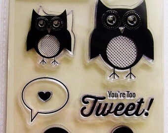 You're Tweet Owl Bird jb0197 Clear Acrylic Stamp Set by Jillibean Soup Stamps