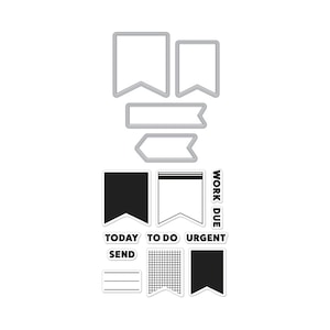 Clearly Kelly Planner Banners Hero Arts Clear Stamp & Cut Die Set DC173 NEW!