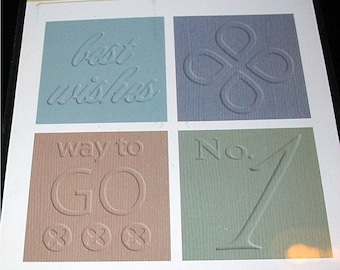 Best Wishes QuicKutz 2" x 2 1/2" Embossing Folder 4 Pack EF-2x2-025