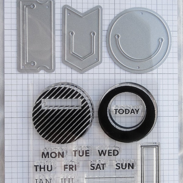 Claramente Kelly Planner Clips claro sello de Hero Arts & Die corte DC153 Set nuevo!