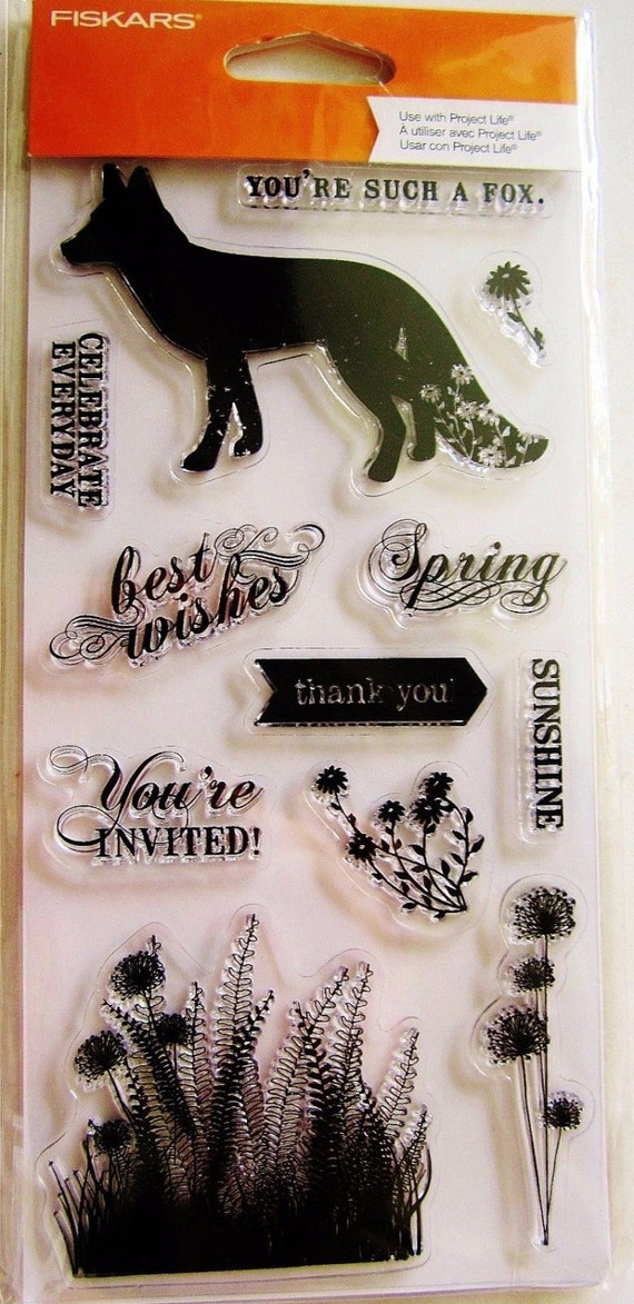 What a Fox Card Sentiments Clear Acrylic Stamp Set by Fiskars Stamps