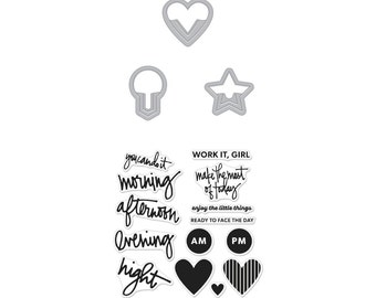 Clearly Kelly Planner Everyday Clips Hero Arts Clear Stamp & Cut Die Set DC172