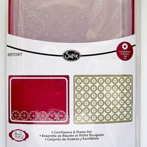 Cornflowers and Posies 657087 Flower Sizzix Embossing Folder Set 2-pack