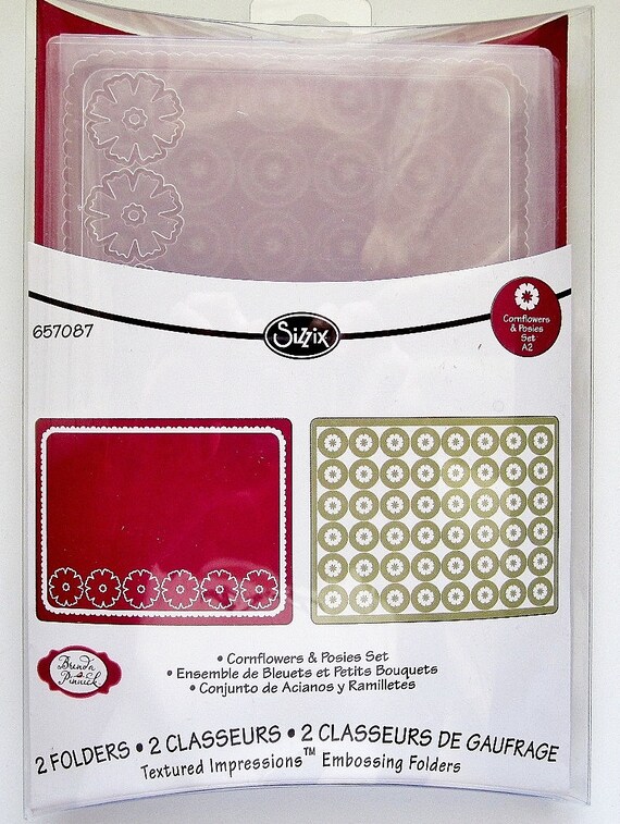 Sizzix Textured Impressions Embossing Folders 2PK - Dots and Flowers Set