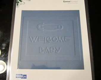 Welcome Baby 4x4" QuicKutz GooseBumpz Embossing Die Folder GBR-0007 Cuts & Embosses for Announcements