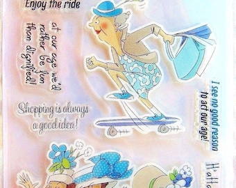 Golden Oldies Got Style Clear Acrylic Stamp Set Art Impressions SC0678 NEW!