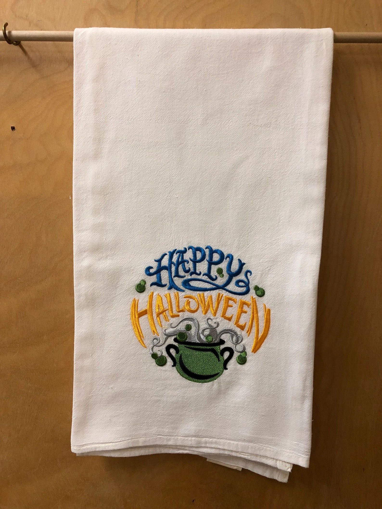 Embroider Flour Sack Towels Monogram New Made To Order Halloween Kitchen Witch