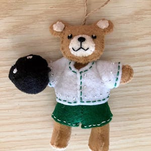 Sporty Bears Felt Ornaments