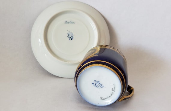 Early 20th Century Austrian Royal Vienna Porcelain Painted Cobalt