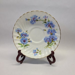 Adderley Fine Bone China Saucer &quot;Cornflower&quot; Pattern