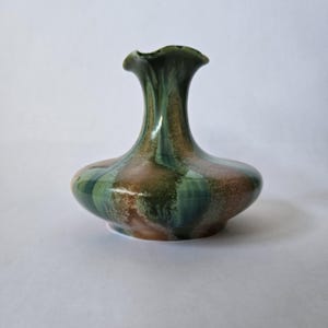 Antique Art Nouveau/Deco Faiencerie Thulin Belgium Studio Art Pottery Vase Drip Glaze