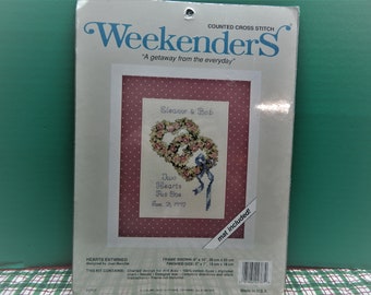 Family Tree God Bless Our Family Tree Counted Cross Stitch Kit NIP 12 x 14 Sunset 2000 Create a family tree