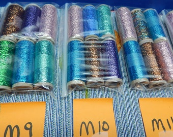 PRETTY PUNCH Metallic Spool Thread Loop Embroidery 5 Packages of 6 Spools Specialty Various Colors Sold Individually Vintage Clean