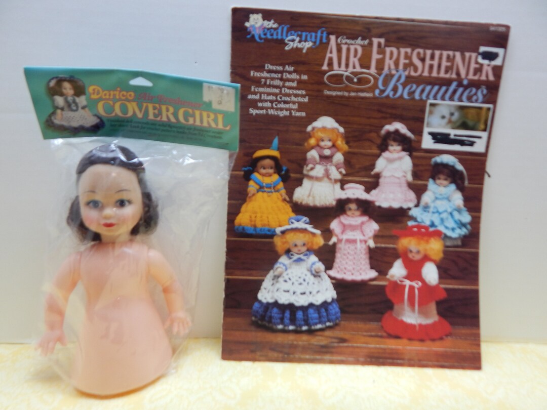 Air Freshener Dolls With 1 Free CROCHET Pattern Vintage Dark Brown Hair