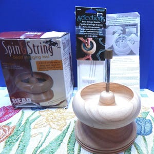 Bead Threader Spinner with 3 Curved Needles,Bead Stringing Tool,Wooden Bead Spinner For Seed Bead Stringing,Seed Bead Tool-1Piece