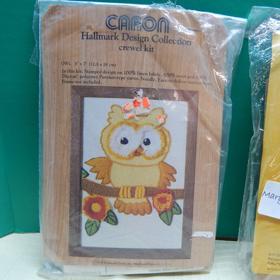 Vintage Owl Crewel Embroidery Kit By Elsa Williams Picture, 55 OFF
