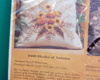 Shades of Autumn Pillow Kit Creative Circle Vintage 1981