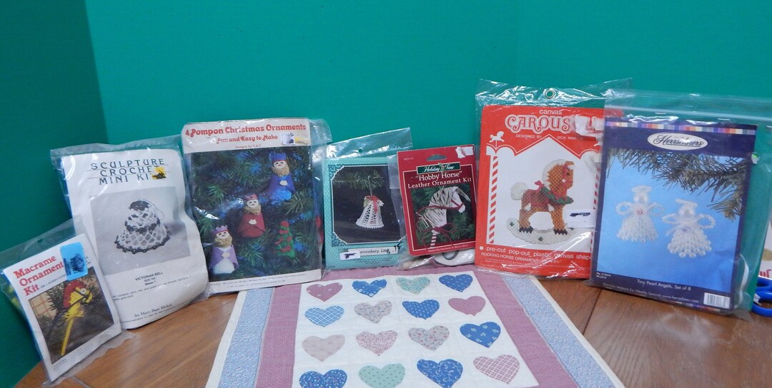 Ornament Kits Sold as Lot 8 Kits Variety and Lots of Fun to Do Hobby