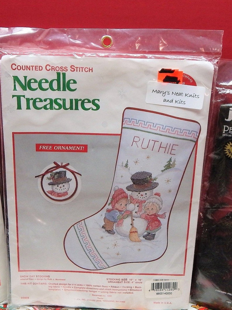 Christmas Stocking Kits NIP Cross Stitch Snow Day Sold | Etsy