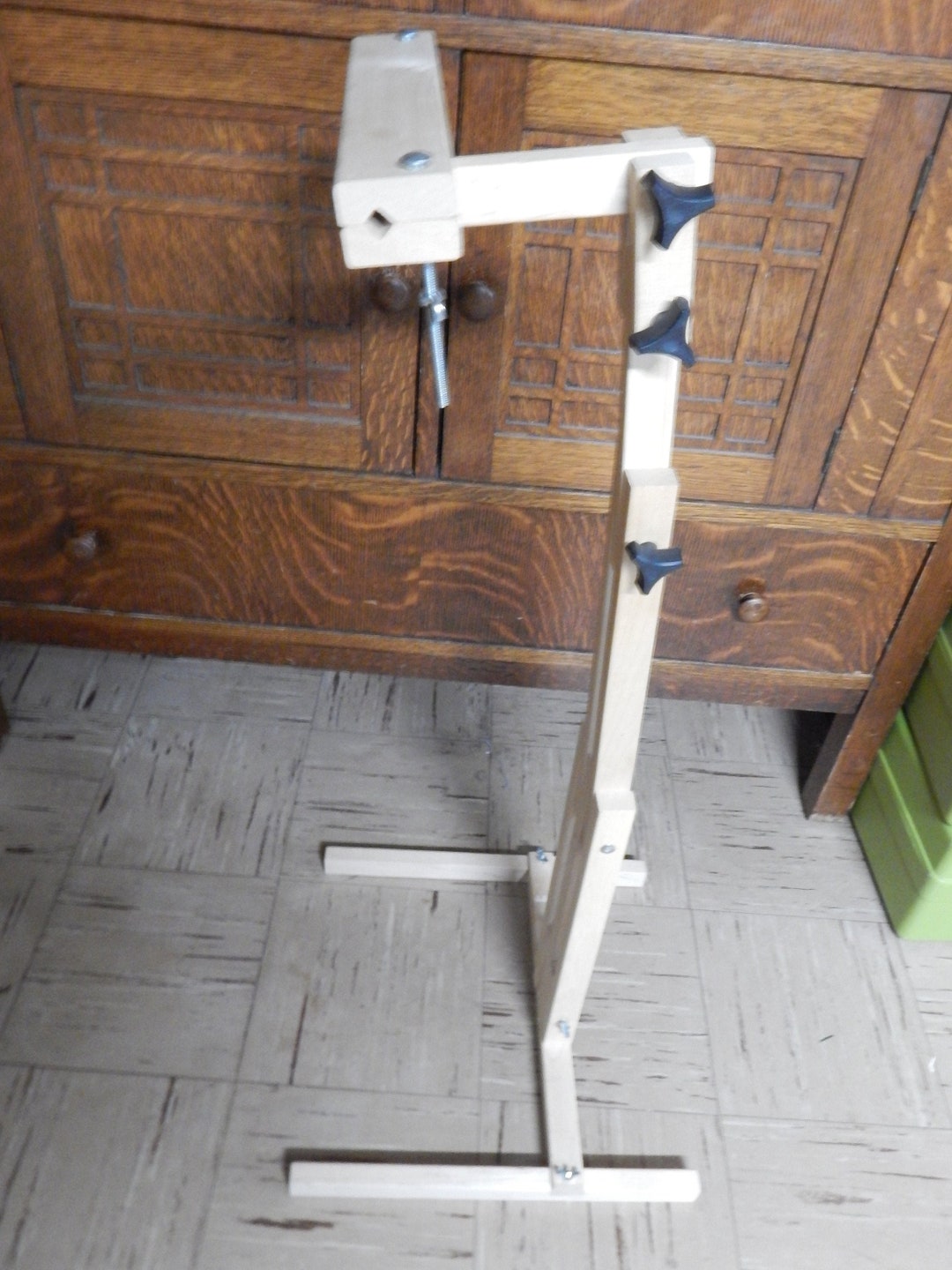 Stretcher Frame/floor Stand Hoop Holder Adjustable Wood Approx. 33 High