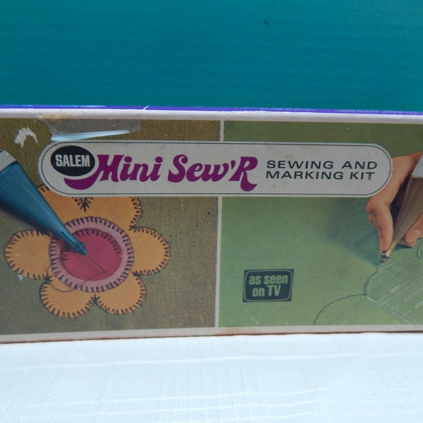 Mini Sew'R by Salem Mini Marker Sewing  Kit As Seen on TV Vintage in Original Box Complete