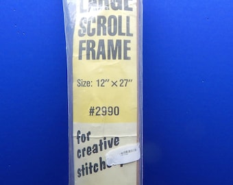 Stretcher (12X27) Scroll Frame FA Edmonds LARGE Needlework Vintage Scroll Frame (12X27) Adjustable Wing Nuts Screws and Washers